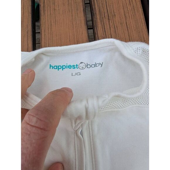 Happiest Baby SNOO Smart Sleeper Swaddle baby Size large lot of 2 white cream - Picture 3 of 7